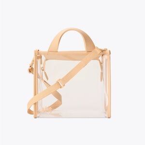 BEIS Clear Stadium Crossbody Bag Tote NWT beige